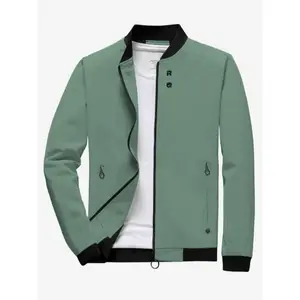 Men's Plain?Longsleeves?Zip Front Mock Neck Heated Jacket, Loose Classic?Casual?Winter Jacket, Men's Outerwear?for Spring & Fall(gift)