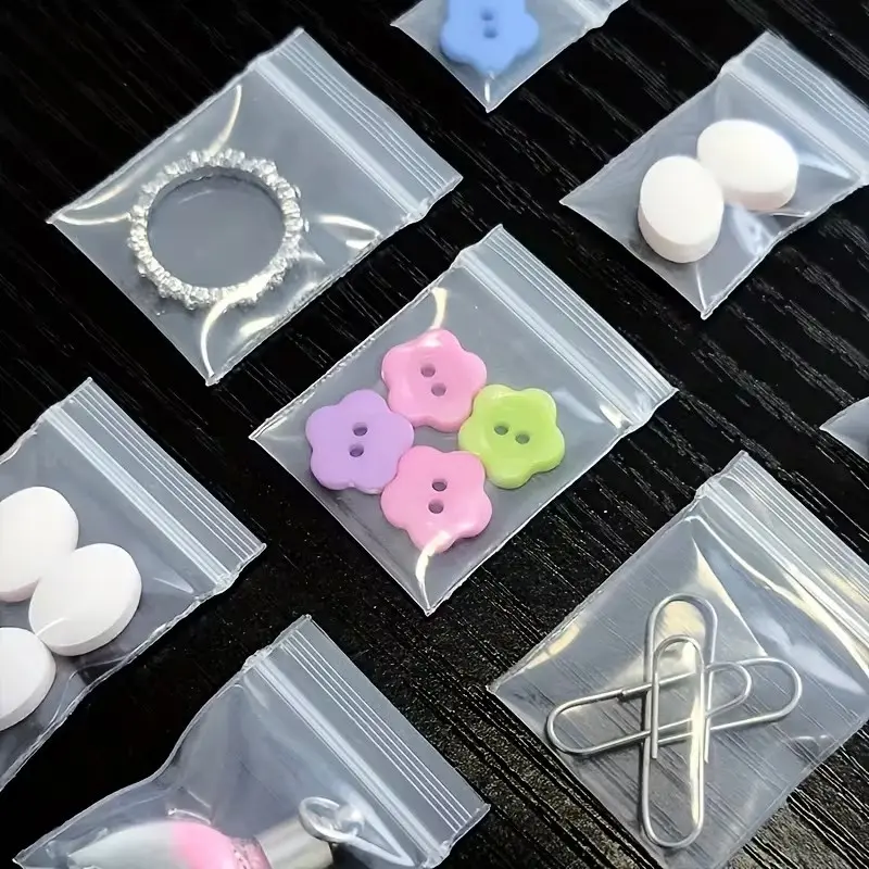 100pcs Transparent Self-Seal Resealable Bags, Thick Small Pouches, Jewelry Packaging, Reusable Plastic Bags, Clear Pe Sealed Bags for Rings and Earrings, Storage Pouch