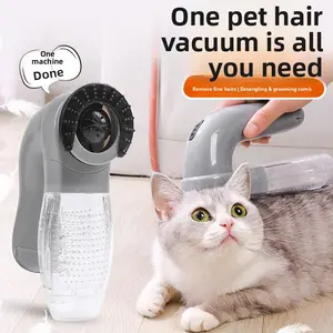 Professional Pet Hair Remover Tool Rechargeable Handheld Deshedding Brush and Vacuum for Dog Cat All Hair Types