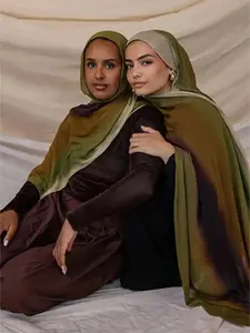 Women's Stylish Versatile Watercolor-Patterned Scarf 80x180cm, Lightweight Polyester Head Wrap for Fashion & Everyday Use, Tignon Scarf, Hijabs