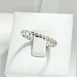 Sterling Silver 925 Hearts Band Stacking Ring Heart Jewelry