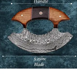 Handmade Alaskan ULU with natural and walnut wood.