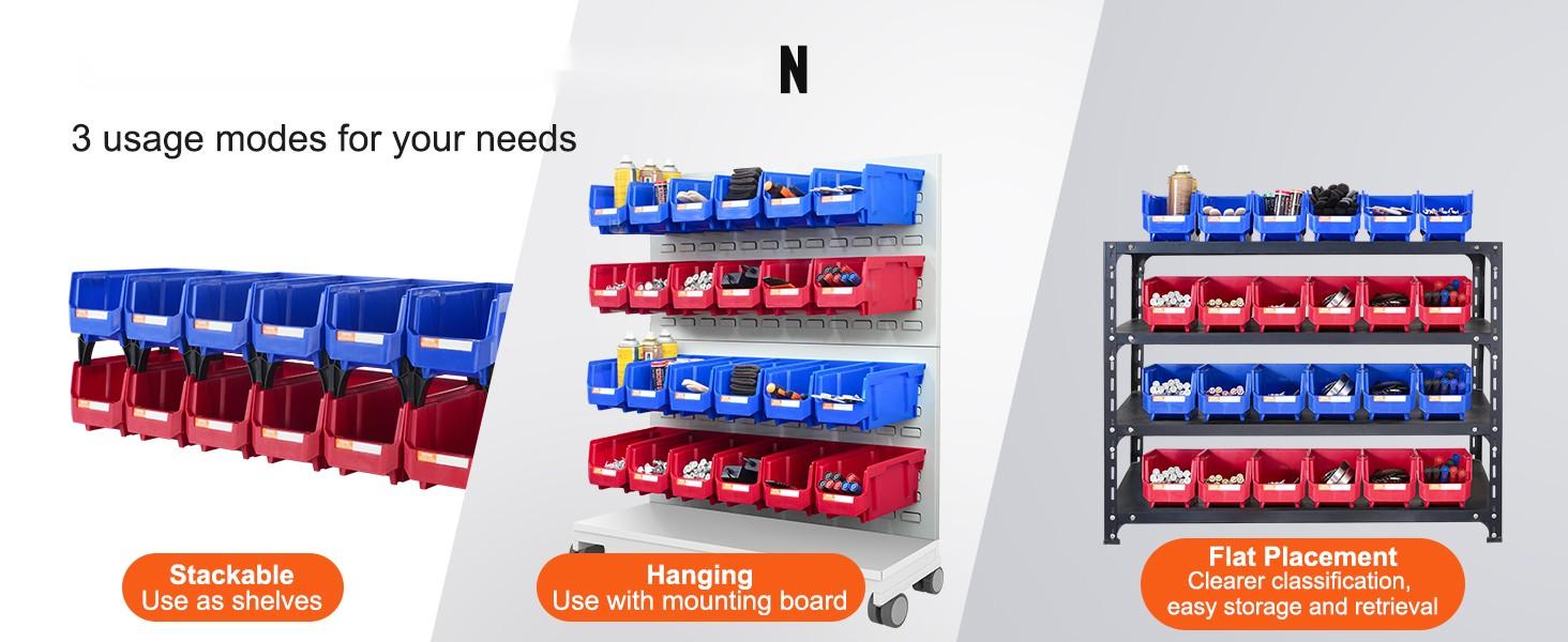 Plastic Storage Bin 11-Inch By 5-Inch By 5-Inch, Hanging Stackable Storage Organizer Bin In Blue And Red, 12-Pack, Heavy-Duty Stacking Containers For Closet, Kitchen, Office, Pantry Organization Plastic Storage Bin 11-Inch By 5-Inch By 5-Inch, Hanging Stackable Storage Organizer Bin In Blue And Red, 12-Pack, Heavy-Duty Stacking Containers For Closet, Kitchen, Office, Pantry Organization