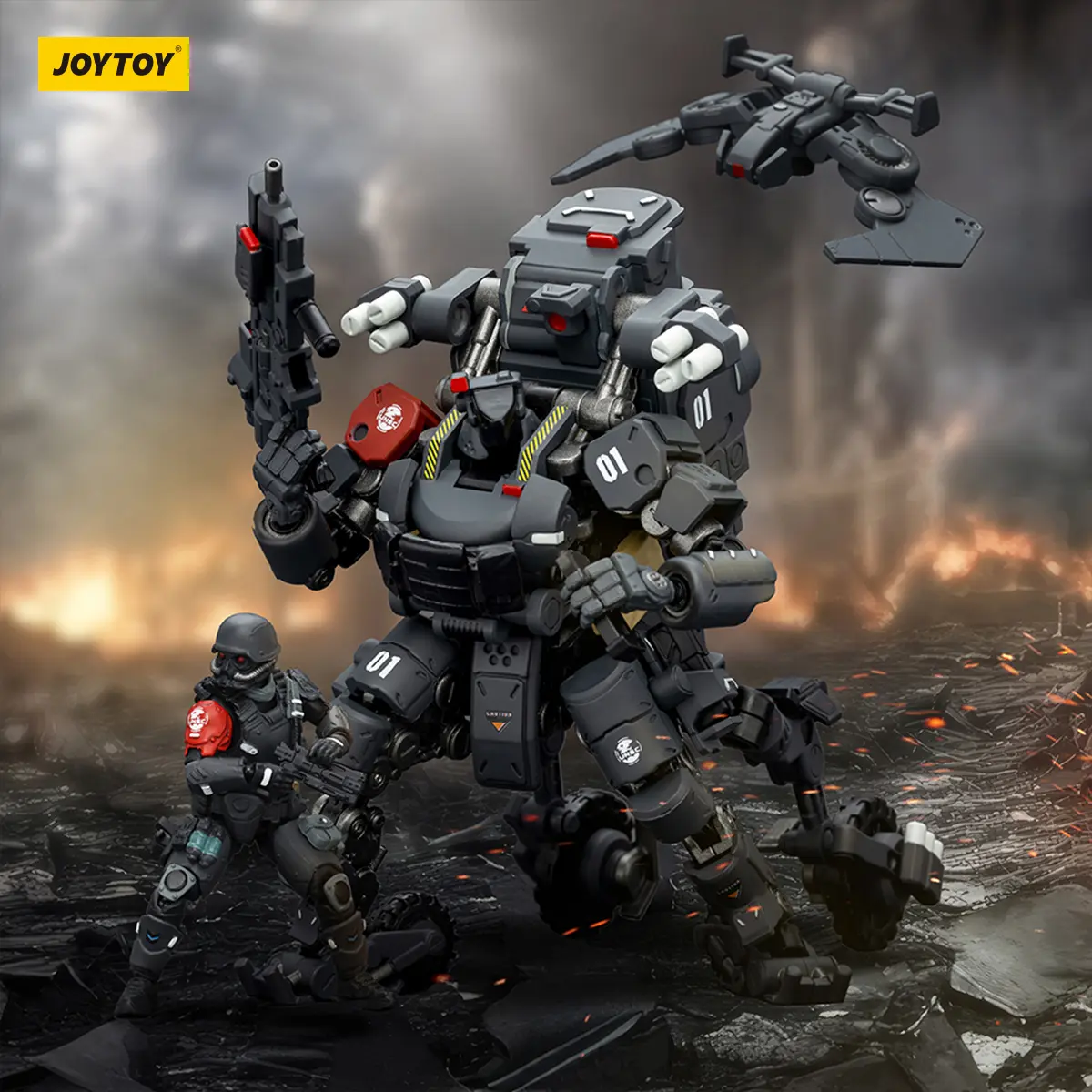 JOYTOY 1/25 Action Figures Mech 13.6cm Fear XS-01 Night Raid type