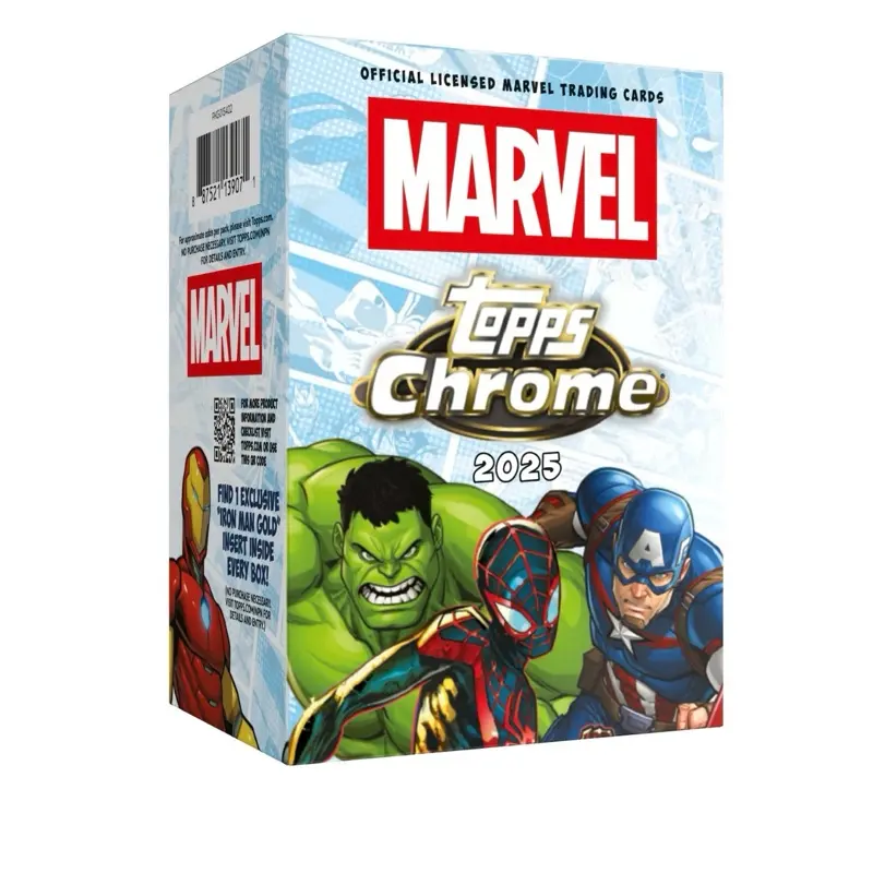 Marvel Topps Chrome Blaster Box 2025 - 2 Exclusive Lava Parallels & 1 Iron Man Gold Insert Trading Card Set