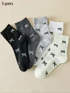 Women's Butterfly Print Mid-calf Socks, Casual Comfy Breathable Socks for Daily Wear, Casual Stylish Socks, Women's Socks for All Seasons