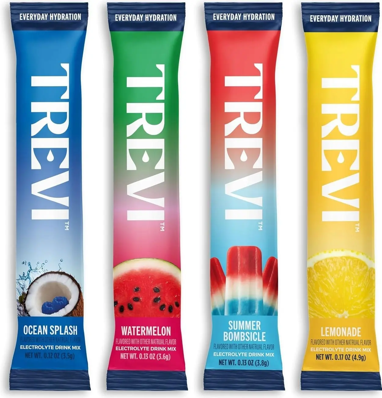 TREVI Electrolytes Powder Packets, Sugar Free Hydration, Poolside 20 Pack | Essential Daily Drink Mix, 0 Sugar, Magnesium, Potassium, Vitamin C, Calcium, B6 & B12 Vitamins
