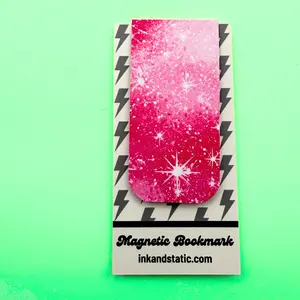 Starry Gradient Magnetic Bookmark – Pink or Purple Galaxy