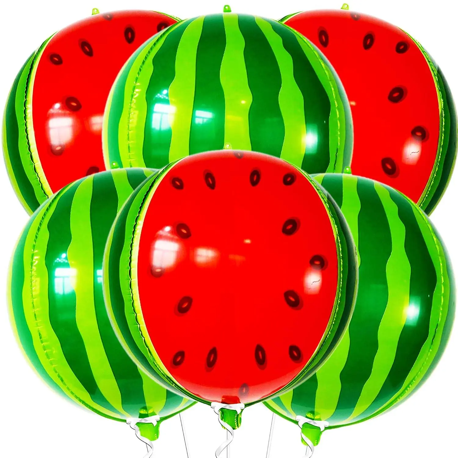 Watermelon Balloons For Watermelon Birthday Decorations - Big 22 InchPack Of 6 | One In A Melon Balloons4D Fruit Balloons | One In A Melon Party DecorationsWatermelon Party Supplies