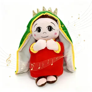 Maria and Jesus Baby Sleeping Companion Sound Soothing Musical Plush Toys With Air Bag And Light Doll Breathing Kawaii Toy Gifts