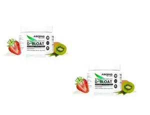 2 Bottles - D-BLOAT Daily Debloat Powder - ASCEND LABS - 30 Servings - Dietary Supplement, Flavor : Peach Mango, Strawberry Kiwi, Pina Colada