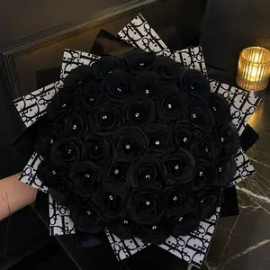 Eternal Midnight Black Rose Bouquet - Ideal for Anniversaries, Birthdays