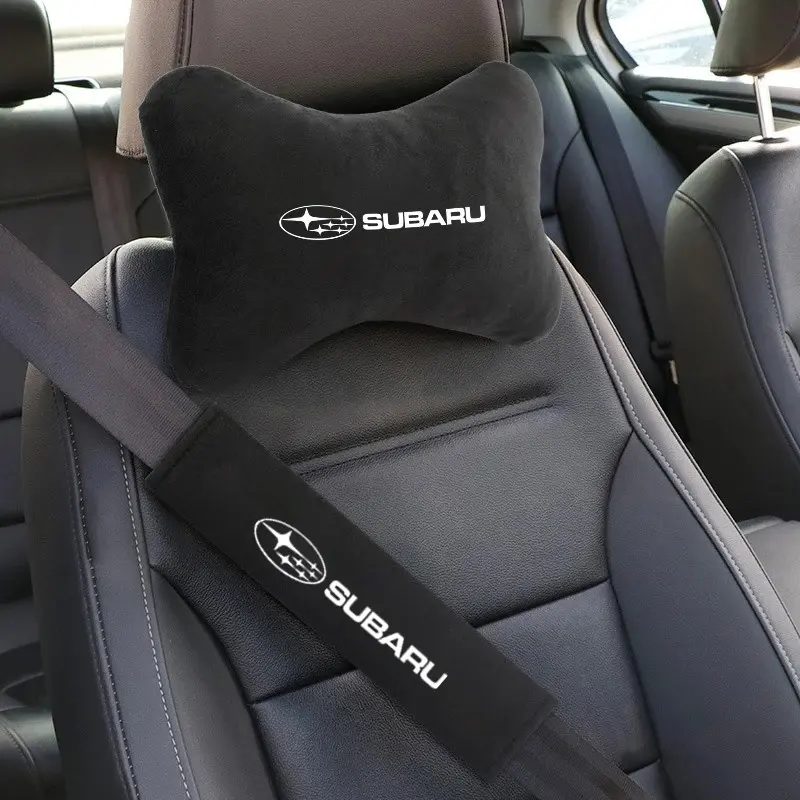 Car Seat Headrest Rest Neck Pillow Cushion Seat Belt Shoulder Pad Decoration for Subaru WRX Impreza Impreza Forester Tribeca XV BRZ Automotive Auto Accessories
