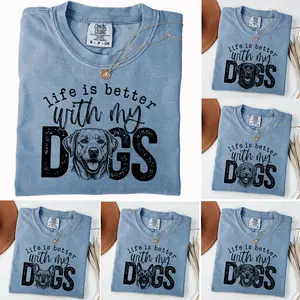 Comfort Colors Dog Shirt 50+ Breeds, Life Is Better With My Dogs Tee, Golden Retriever Labrador Husky Dog Lover Gift, Vintage Pet Shirt