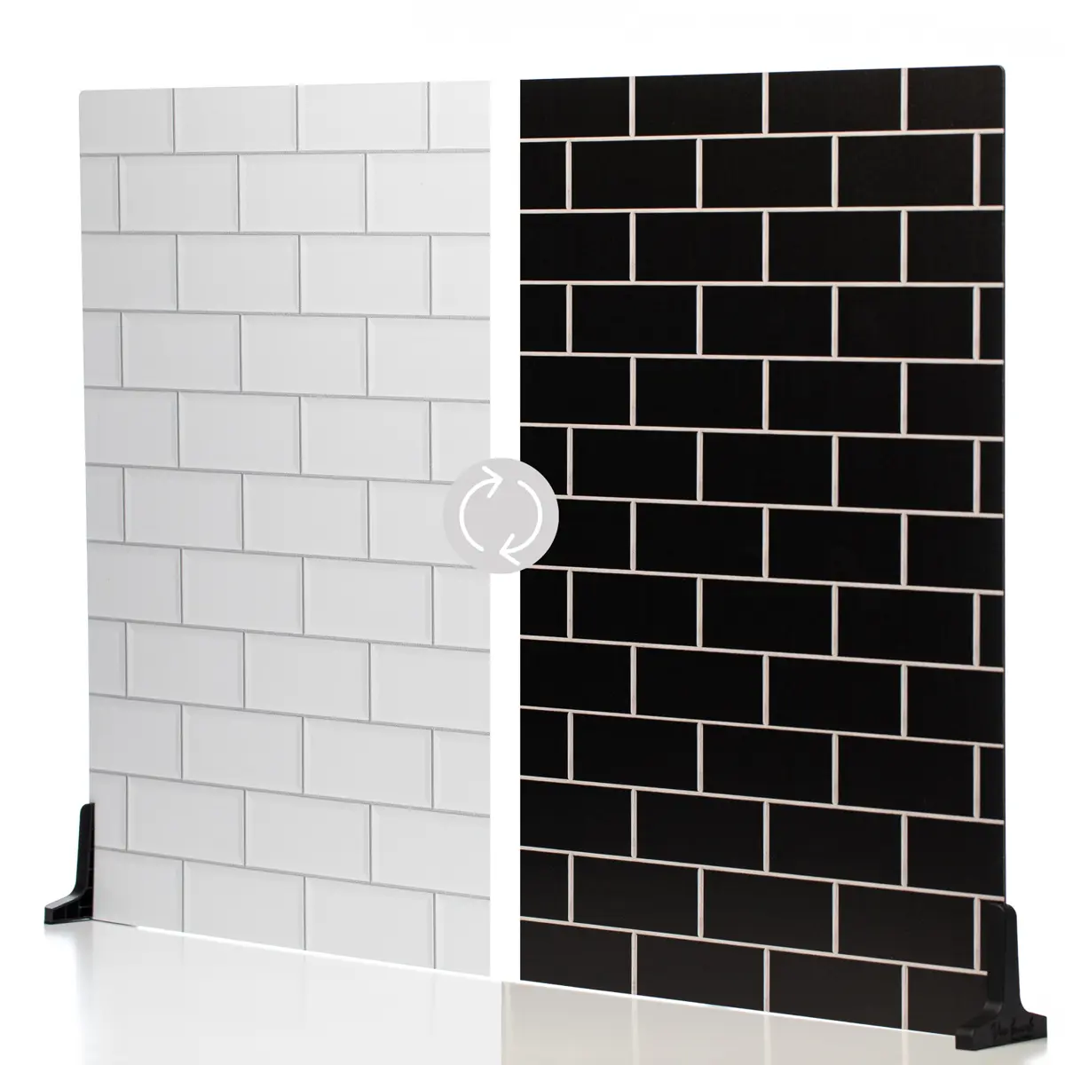 V-FLAT WORLD Duo Board - 30x40" Double Sided Surface Board, White Subway Tile/Ebony Subway Tile