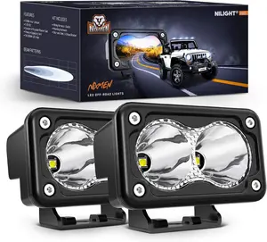 Nilight 2PCS 3Inch Motorcycle Led Pods 1300LM Built-in EMC Driving Light Super Spotlight Offroad Fog Light Auxiliary Light for Motorbike SUV ATV Truck Boat Tractor Forklift Beam Headlight