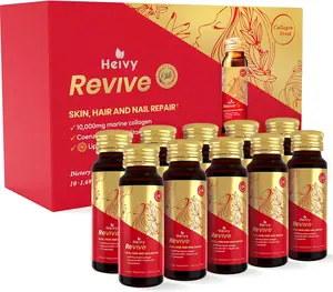 Heivy Marine Liquid Collagen for Women 10000mg, 133% Higher Absorption, CoQ10 Biotin Vitamins, USA GMP, 3rd Party Tested, Non-GMO Gluten Free, 50mL 10 Bottles