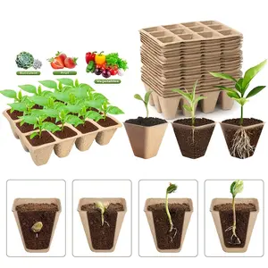20PACK high-quality 12 hole pulp seedling cup Pot - lightweight and versatile, suitable for indoor/outdoor gardening and lawn care Planting Tray