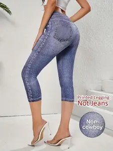 Women's Printed Leggings, Fitted, Lightweight, Breathable, Non-Denim Fabric, Casual & Stylish Design, Perfect for Daily Wear, Party, Beachwear, Everyday