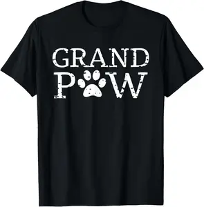 100% Cotton Unisex Funny Dog Shirt Grand Paw Doggy Puppy Lover Grandpa Vintage T-Shirt for Men Women