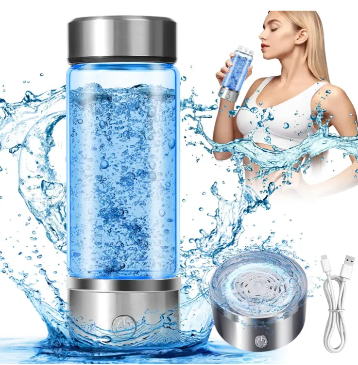 HydroBoost Water Bottle - Instant Hydrogen Generator, Portable & Rechargeable for Home, Exercise, Office, Gifts. Drinkware Detachable