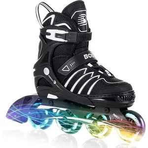 Adjustable Inline Skates with Full Light Up Wheels,Outdoor Illuminating Roller Skates for  and Adults, Girls and Boys, Men and Women