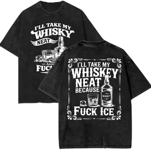 Whiskey Neat T-Shirt, Vintage Whisky Lover Graphic Tee, Retro No Ice Whiskey Shirt, Bourbon Enthusiast Casual Top, Liquor Lover Statement T-Shirt