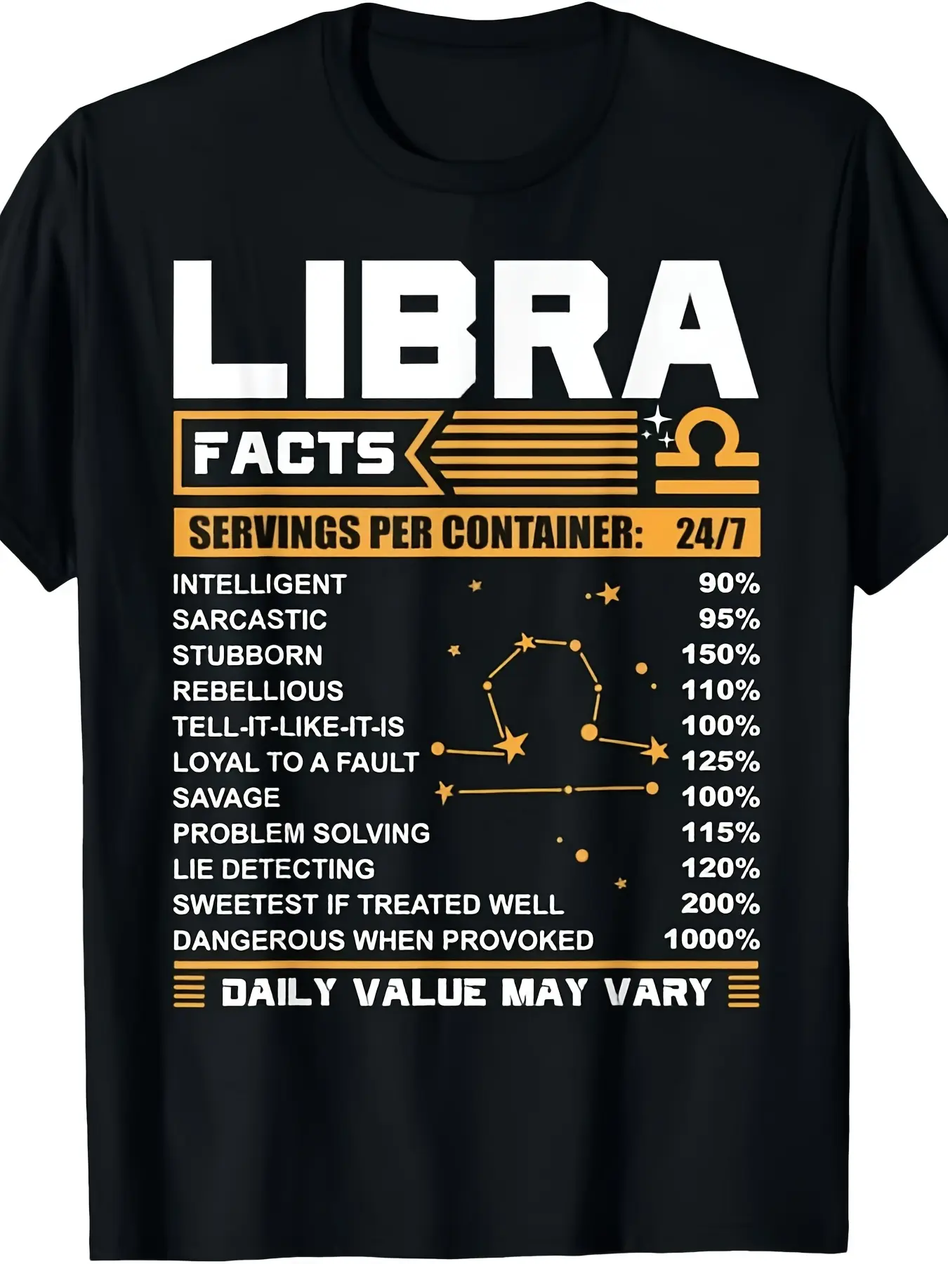Libra Birthday Gifts - Libra Facts Funny T-Shirt T unisex soft cotton short sleeve t shirt, vintage graphic casual tee for men women teens, perfect birthday holiday gift for camping travel gym daily street  wear