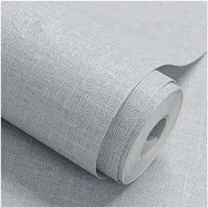 Fabric Peel and Stick Wallpaper Gray Faux Grasscloth Wallpaper Self-Adhesive 17.8” x 118” Linen Wallpaper Removable Wallpaper Embossed Textured Contact Paper Decoration Backsplash Countertop Liners
