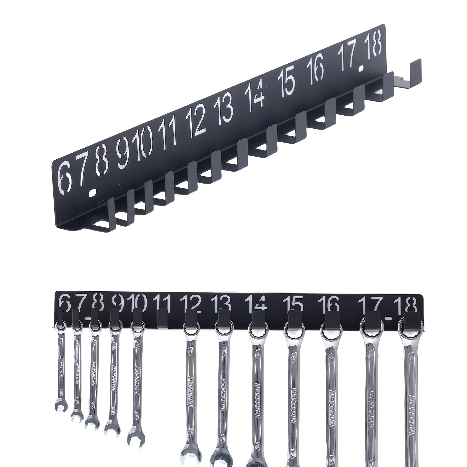 Metal Wrench Organizer Rack, Stylish Wall-Mounted Garage Tool Storage Shelf for Wrenches, Screws, Bolts, Perfect Gift for Mechanics, Tool Storage Racks
