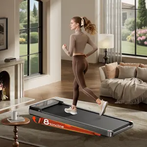 JC Walking Pad 2.5HP Portable Treadmill with 8% Incline Under Desk Design for Home Office 265 Lbs Capacity Remote Control LED Display Workout Machine