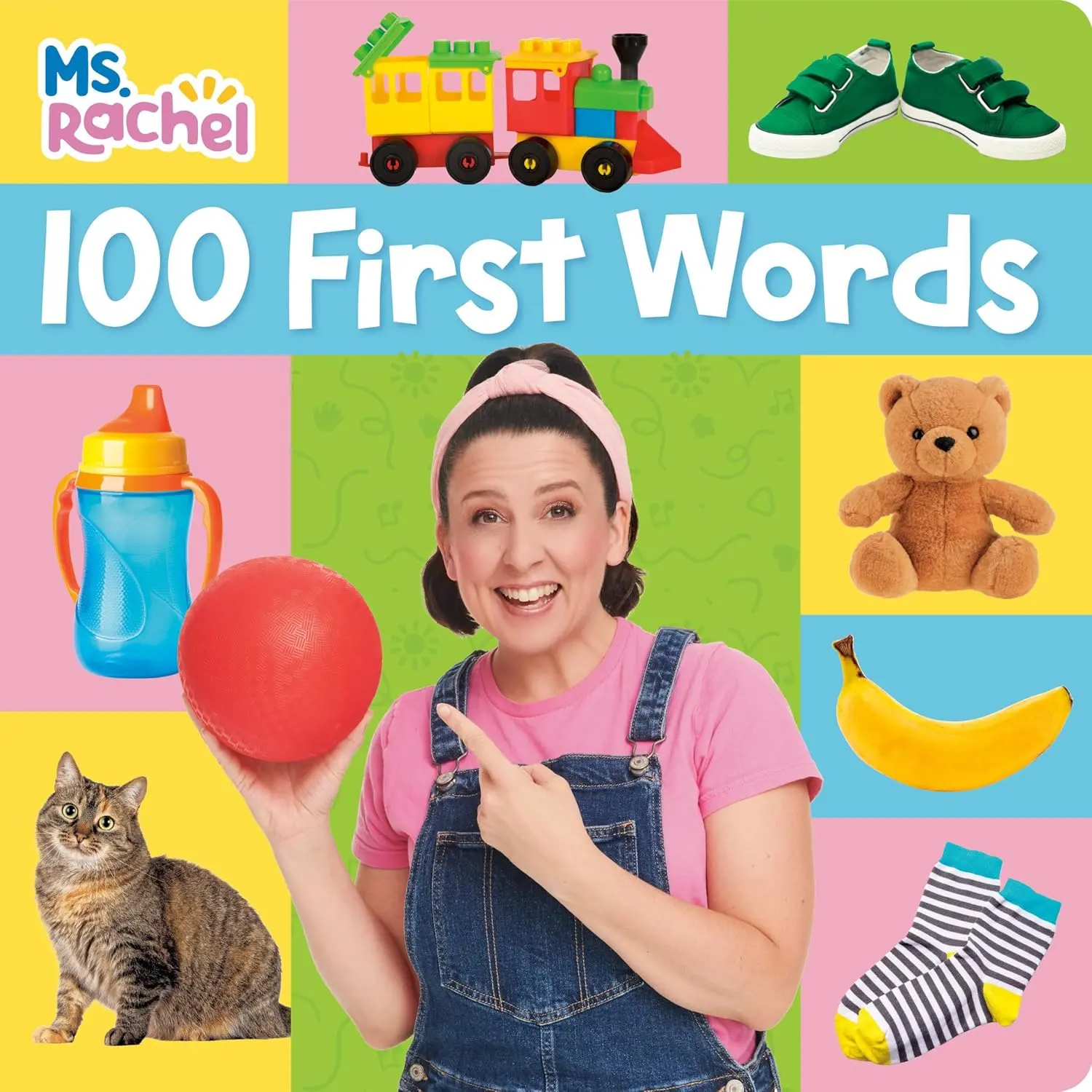 Ms. Rachel 100 Essential First Words English Paperback Book - 32-Page Random House Picture Book for Toddlers, Essential for Toddlers, Build Vocabulary, Easy to Use Early Language Development, Engaging Content, Interactive Learning