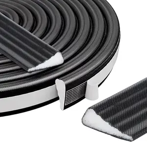 32.8-ft Draft Stopper for Doors and Windows, Wedge-Shape Soundproofing Door Insulation Strip to Block Hot Drafts, 0.95''Wide x 0.1~0.3'' Thick, for Doors and Window Frames(Black)