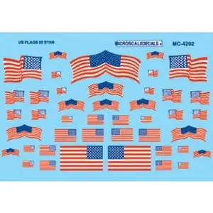 Microscale Industries MC-4202 Mini-Cal -- American Flags with 50 Stars, 1960-Present, HO Scale