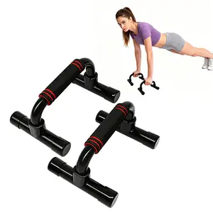 Push Up Bars Strength Training Wooden Parallettes Bars Anti-Slip Steel Brackets Handstand Training Equipment for Gym Floors