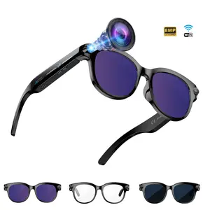 AI Smart Glasses for Video,with 8MP Camera Anti-Shake ,Hands-free 1080P Video Recording , Bluetooth Call ,Music Control Sport Glasses, 40g Lightweight, AI Real -Time Translation ,3 Lenses (Transparent Lenses + Black Lenses+Purple Lenses)