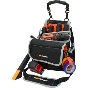 Electrician Tool Bag with Shoulder Strap 20 Pockets Tool Belt Tool Holster with Loop Tool Bag for Tradesman,Carpenter