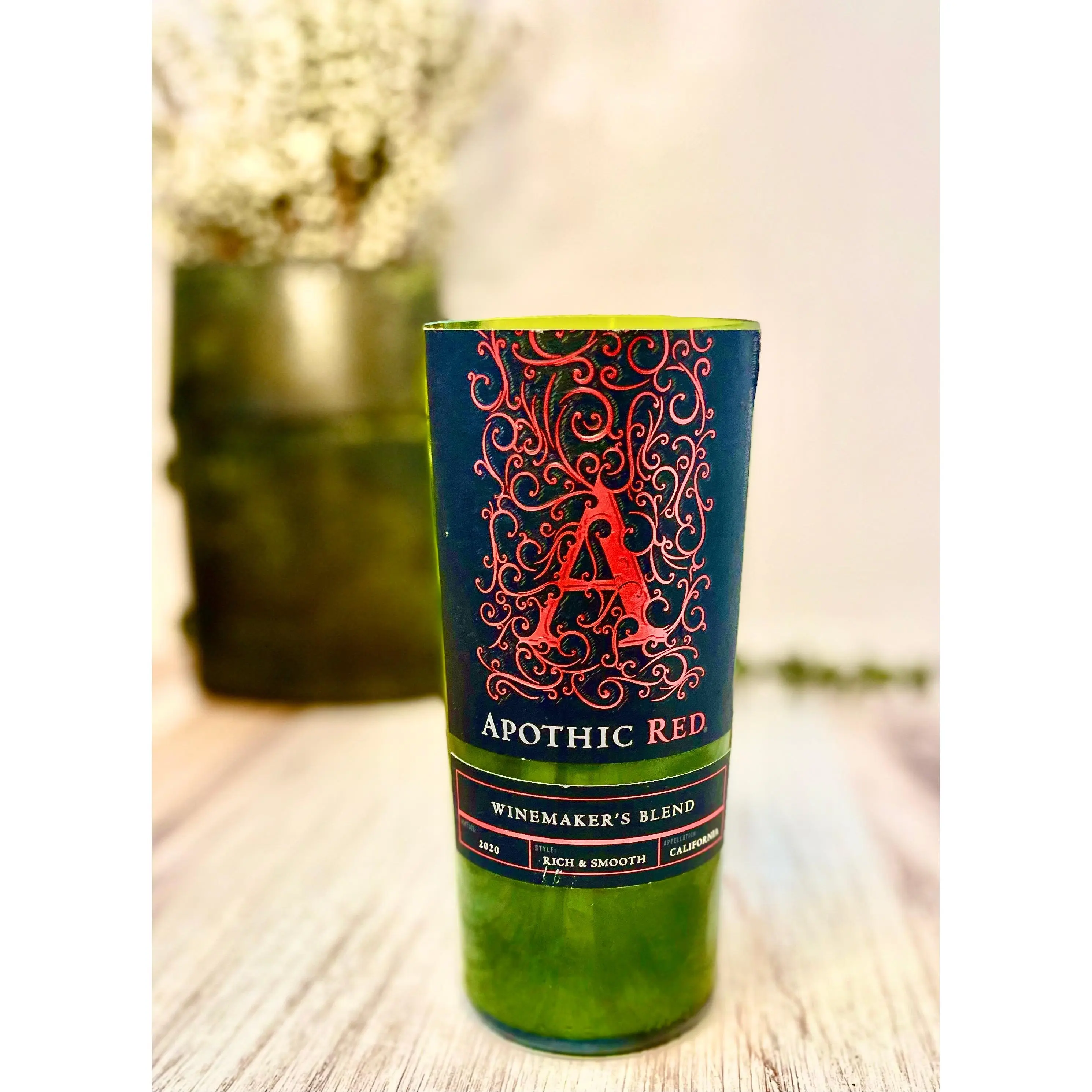 Red wine candle - apothic red bottle - soy wax