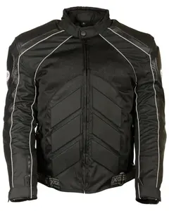 Milwaukee Leather Men's Combo Textile Mesh Racer Jacket - Blk