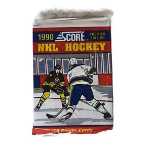 Score Premier Edition Hockey 1990 - Single Factory Sealed Pack - 15 cards per pack - trading cards - sports cards - collectibles cheap