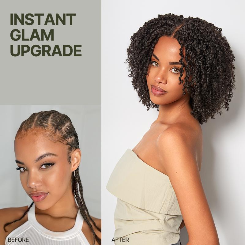 Frodio Veralux™ Fiber 12'' Synthetic Wig Micro Twist Curly Wigs 11X4 Closure HD Lace Dreadlock Wig TikTokShopBlackFriday