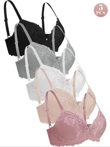 Ecomilky Women's sexy lace push-up underwear bra, elegant and fashionable design, suitable for various matching and can be worn in all seasons. underwire design