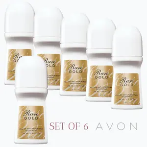 Avon Rare Gold Roll-On Antiperspirant Deodorant Set of 6 Fragrance Body Care Scented Smooth