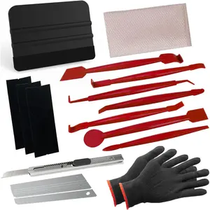 Vinyl Wrap Tool Kit Window Tint Kits for Automotive Vinyl Wrap Window Film Installation, Includes 7PCS Tinting Squeegee, Felt Squeegee, Vinyl Wrap Gloves, Cleaning Cloth and Snap-Off Utility Knife