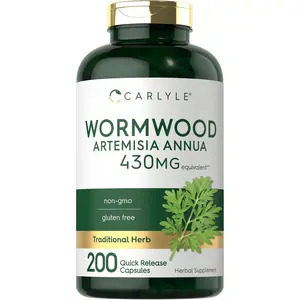 Carlyle Wormwood Capsules 430mg | Artemisia Annua Herb | 200 Count | Non-GMO & Gluten Free Supplement