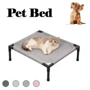 Elevated Dog Bed for Small Dogs, Raised Cat Bed for Indoor Outdoor, Portable Cooling Pet Cot with Non-Slip Feet, Chew-Proof Washable Elevated Pet Bed, Detachable Elevated Dog Bed for Cats Puppy, Breathable Cooling Dog Bed for Summer