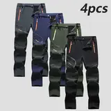 FallFreshness Men's Waterproof Insulated Fleece-Lined Plain Fitted Casual Thermal Pants with 4 Zippered Pockets, Non-Sheer, Machine Washable for Winter Ski, Snow Hiking Adventures,sohochic