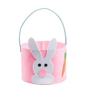 Easter Bunny Basket for Kids Bucket Bags Eggs Hunting Cute Rabbit Candy Gifts Storage Tote