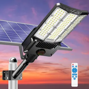 Solar Street Light, 144LED White Light, Dusk to Dawn with Remote Control, IP65 Rating, Ideal for Yards, Rural Areas & Solar-Powered Parking Lots, solar lights outdoor
