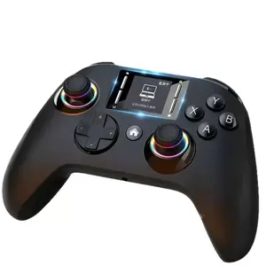 Wireless Gaming Controller with Interactive Screen - Multi-Platform Gamepad for PC, PS4, Switch, Android & IOS, 4 Programmable BT, Turbo Function, 6-Axis Gyro, Dual Vibration & RGB Lighting